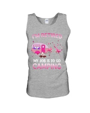 Camping- I'm retired my job is to go camping Unisex Tank tile