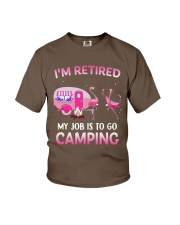 Camping- I'm retired my job is to go camping Youth T-Shirt tile