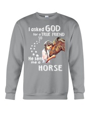 horse-i asked god bl Crewneck Sweatshirt tile