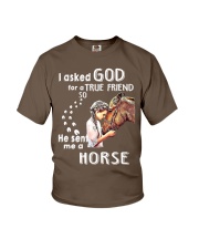 horse-i asked god bl Youth T-Shirt tile