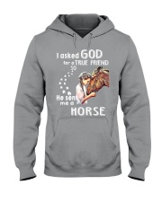 horse-i asked god bl Hooded Sweatshirt tile