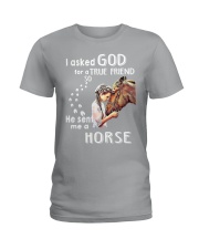 horse-i asked god bl Ladies T-Shirt tile
