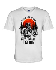 I May Be A Bad Influnce V-Neck T-Shirt thumbnail