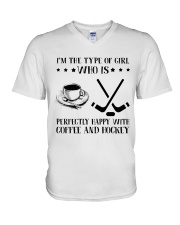 Coffee And Hockey V-Neck T-Shirt thumbnail