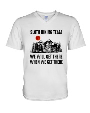 Sloth Hiking Team V-Neck T-Shirt thumbnail
