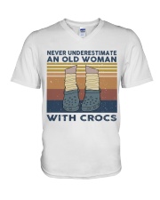 An Old Woman With Crocs V-Neck T-Shirt thumbnail