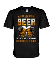 Imagine Life Without Beer V-Neck T-Shirt thumbnail
