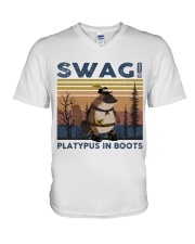 Playtypus In Boots V-Neck T-Shirt thumbnail