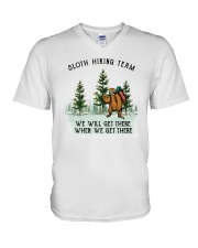 Sloth Hiking Team V-Neck T-Shirt thumbnail