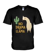 No Drama Llama V-Neck T-Shirt thumbnail