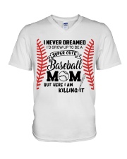 Baseball Mom V-Neck T-Shirt thumbnail