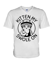 Kitten My Swole On V-Neck T-Shirt thumbnail