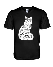 Being A Cat Mom V-Neck T-Shirt thumbnail