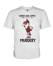 Horses And Coffee V-Neck T-Shirt thumbnail
