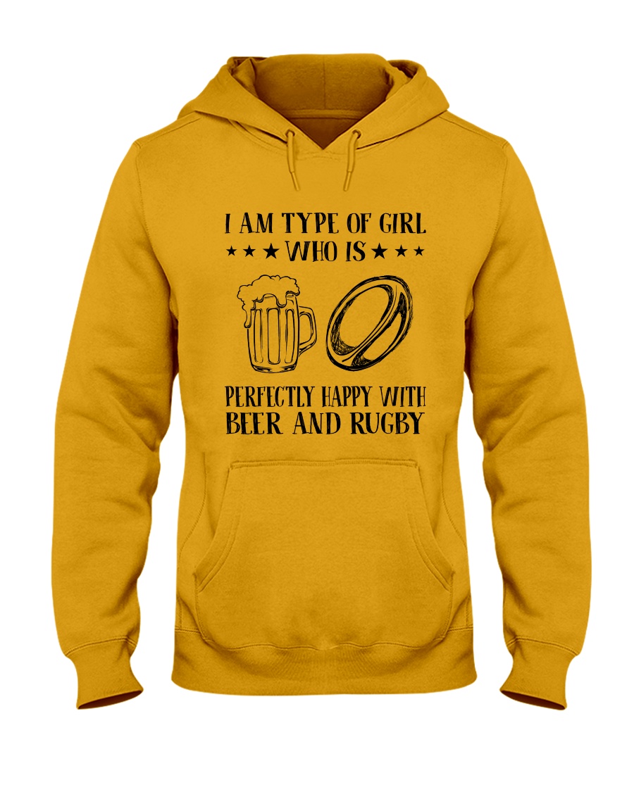 Beer And Rugby Hooded Sweatshirt
