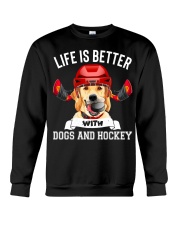 Dogs And Hockey Crewneck Sweatshirt thumbnail