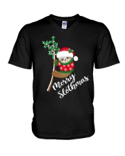 Merry Slothmas V-Neck T-Shirt thumbnail