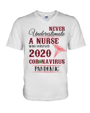 Never Underestimate A Nurse V-Neck T-Shirt thumbnail