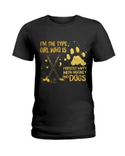 Hockey And Dogs Ladies T-Shirt thumbnail