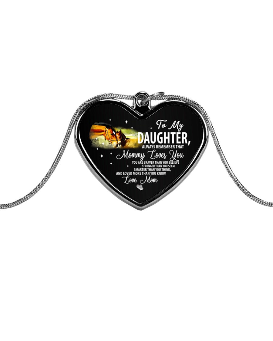 To My Daughter Metallic Heart Necklace