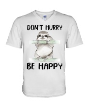 Dont Hurry Be Happy V-Neck T-Shirt thumbnail