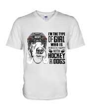 Hockey And Dogs V-Neck T-Shirt thumbnail