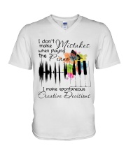 Playing The Piano V-Neck T-Shirt thumbnail