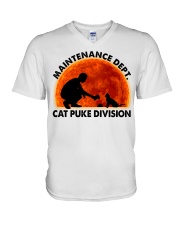 Cat Puke Division V-Neck T-Shirt thumbnail