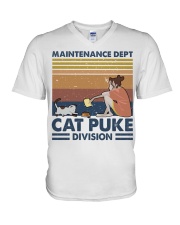 Cat Puke Division V-Neck T-Shirt thumbnail