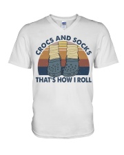 Crocs And Socks V-Neck T-Shirt thumbnail