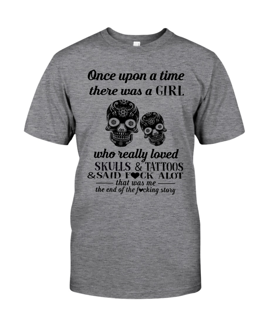 Girl Love Skulls And Tattoos Classic T-Shirt