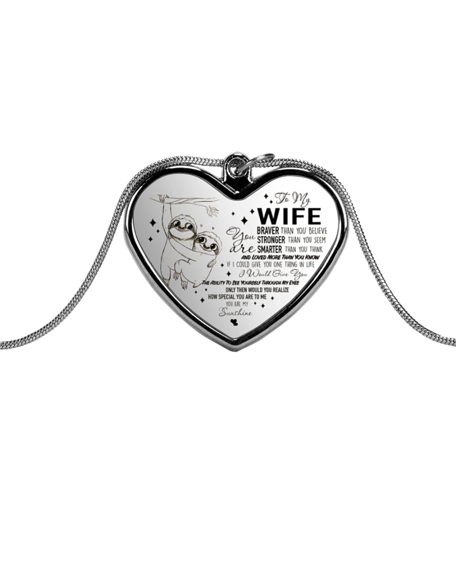 To My Wife Metallic Heart Necklace