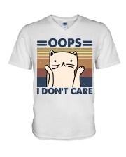Oops I Don't Care V-Neck T-Shirt thumbnail