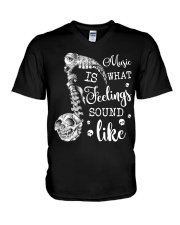 Music Is What Feeling V-Neck T-Shirt thumbnail