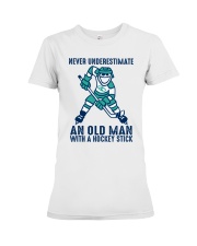 An Old Man With A Hockey Stick Premium Fit Ladies Tee thumbnail