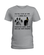 Dogs And Body Boarding Ladies T-Shirt thumbnail