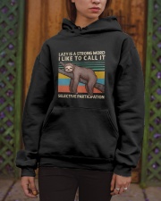 Lazy Is A Strong Word Hooded Sweatshirt apparel-hooded-sweatshirt-lifestyle-front-03