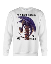 I'm A Bookd Dragon Not A Worm Crewneck Sweatshirt thumbnail