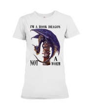 I'm A Bookd Dragon Not A Worm Premium Fit Ladies Tee thumbnail