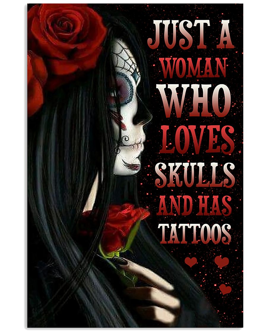 Just A Woman Loves Skull 11x17 Poster