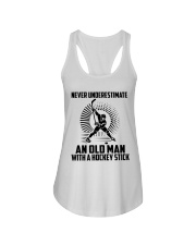 An Old Man With A Hockey Stick Ladies Flowy Tank thumbnail