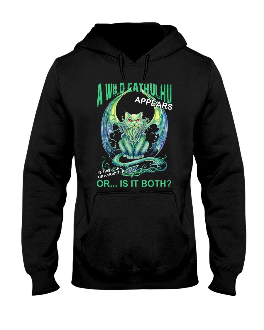 A Wild Cathulhu Appears Hooded Sweatshirt