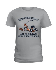 Never Underestimate An Old Man Ladies T-Shirt thumbnail