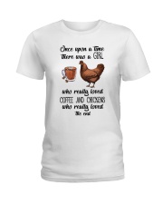 Coffe And Chickens Ladies T-Shirt thumbnail