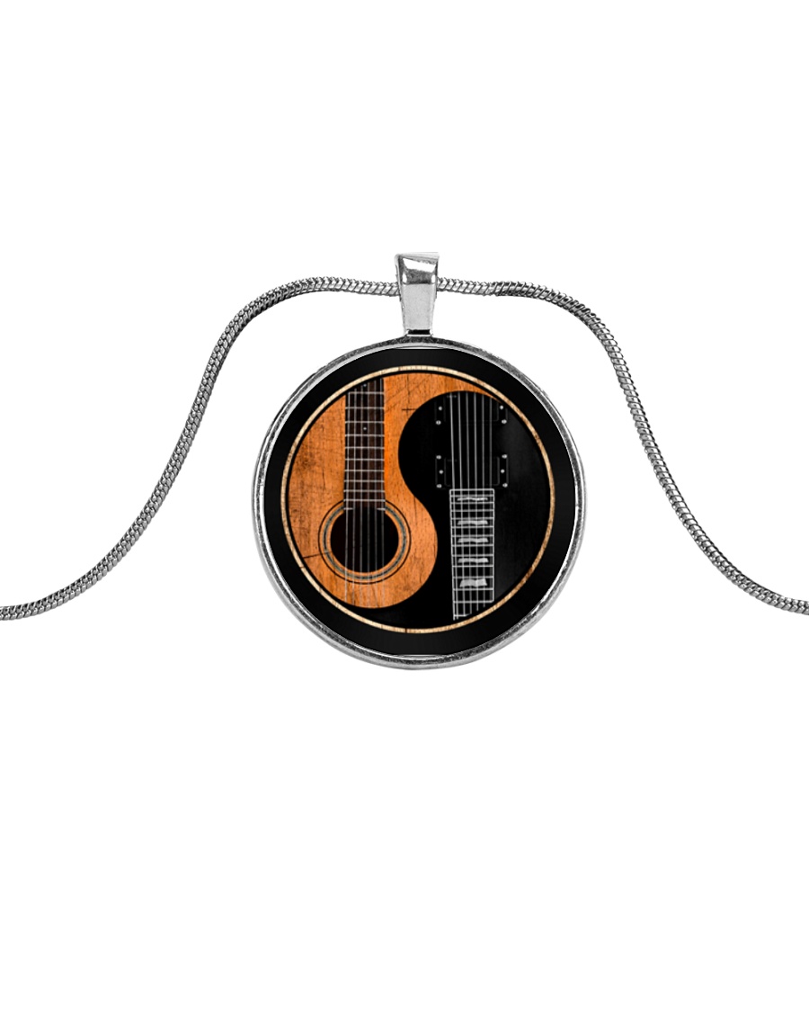 Love Guitar Metallic Circle Necklace