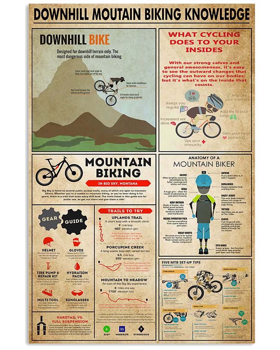 Downhill Mountain Biking 11x17 Poster