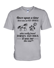 Horses And Dogs V-Neck T-Shirt thumbnail