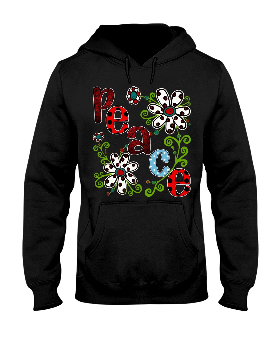 Peace Flowers Hooded Sweatshirt