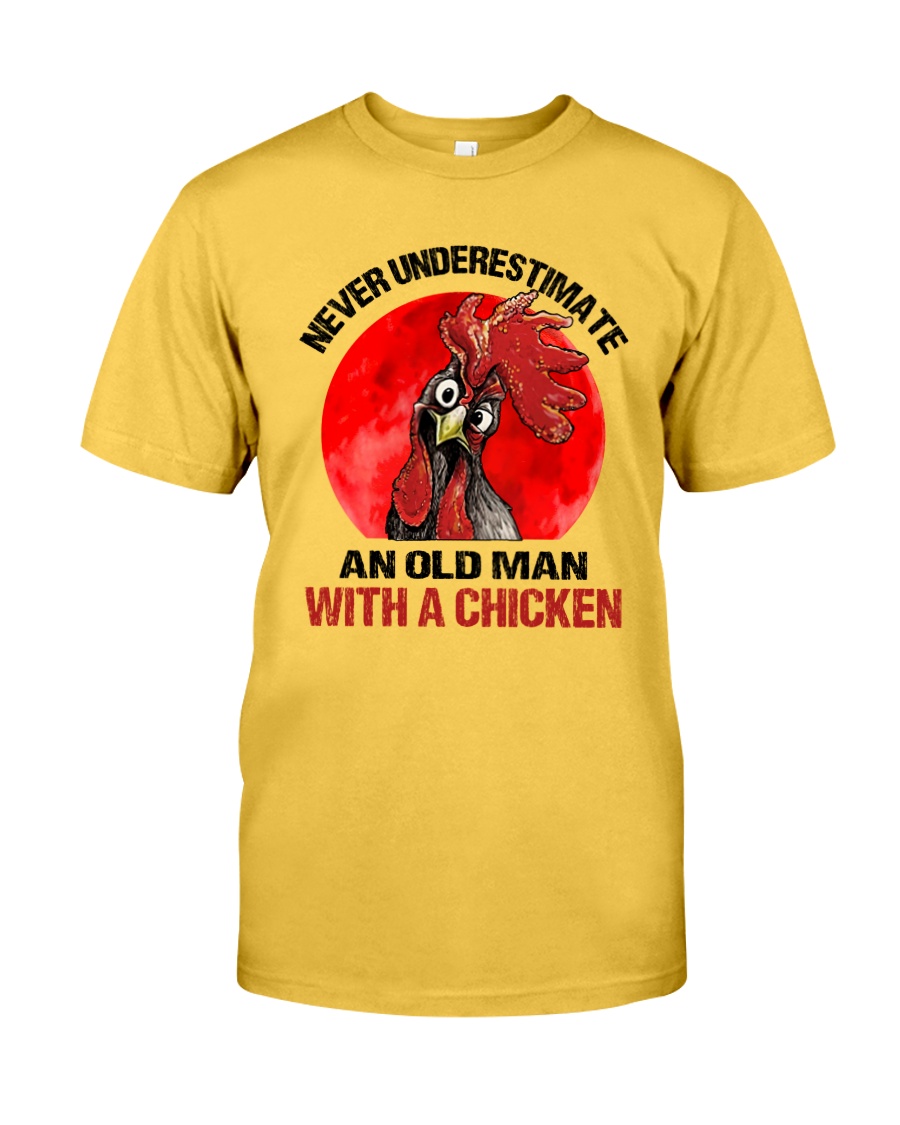 An Old Man With A Chicken Classic T-Shirt