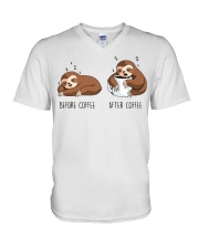Before And After Coffee V-Neck T-Shirt thumbnail
